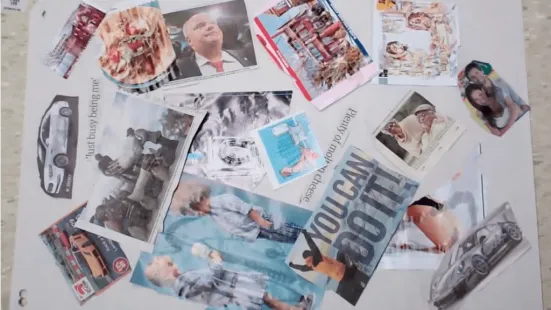 Collage of news articles and images created by students in Toronto