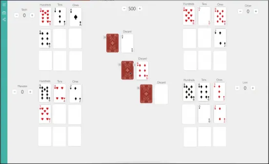 An image of the playing board on playingcards.io for the OPM game Closest To