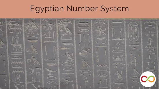 Egyptian writings with a title that reads, "Egyptian Number System".
