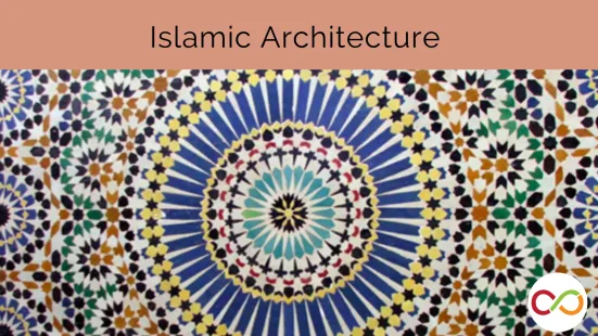 A pattern like architecture with a title that reads, "Islamic Architecture".