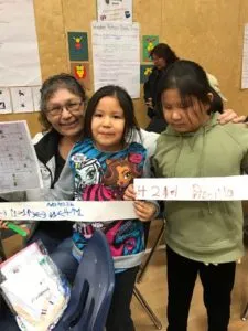 Students at Aroland's family math night