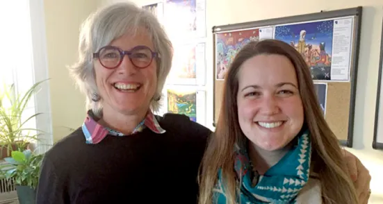 Leslie Campbell visits with Bev Caswell and the Robertson Program on Dec. 19, 2016