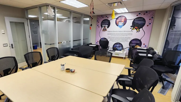 Meeting room in the Indigenous Education Network office.