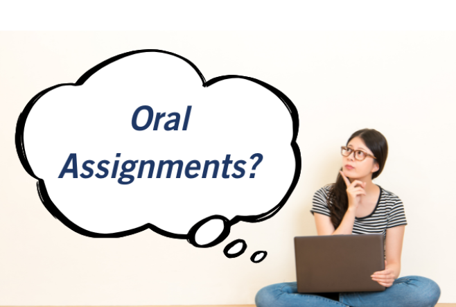 Woman wondering what are oral assignments